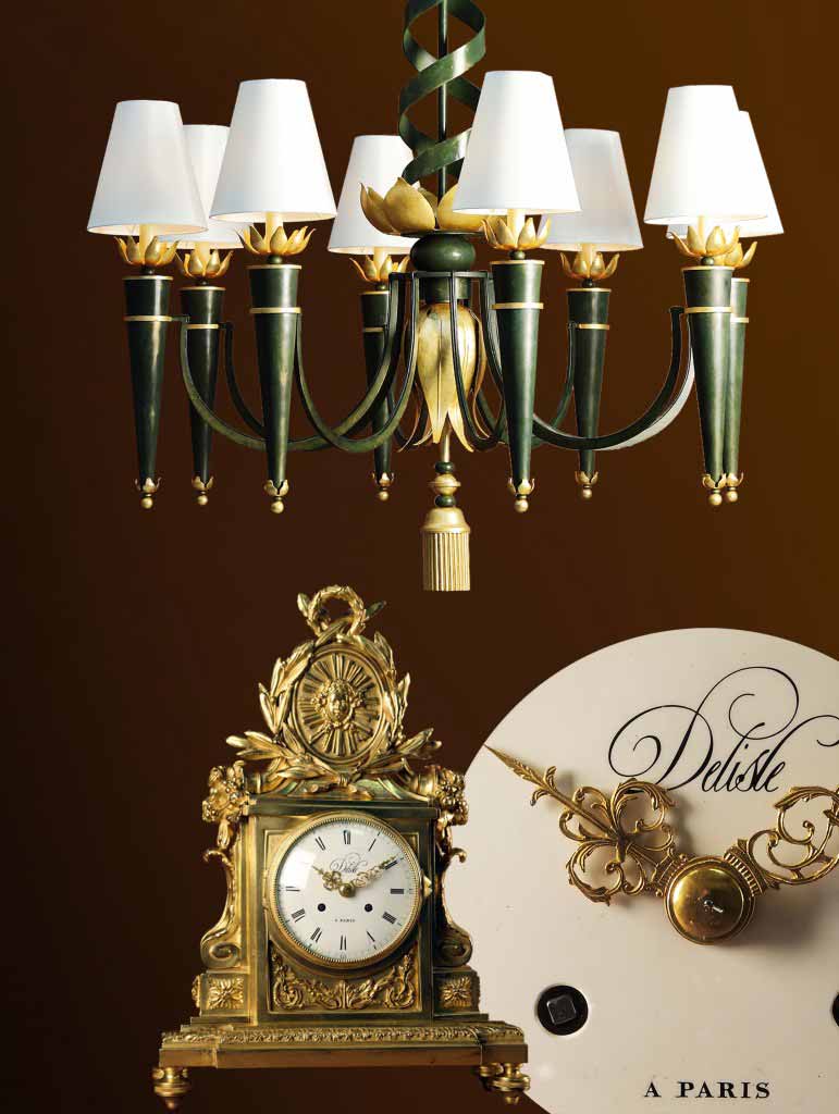 catalogue lustre art déco et horloge bronze doré